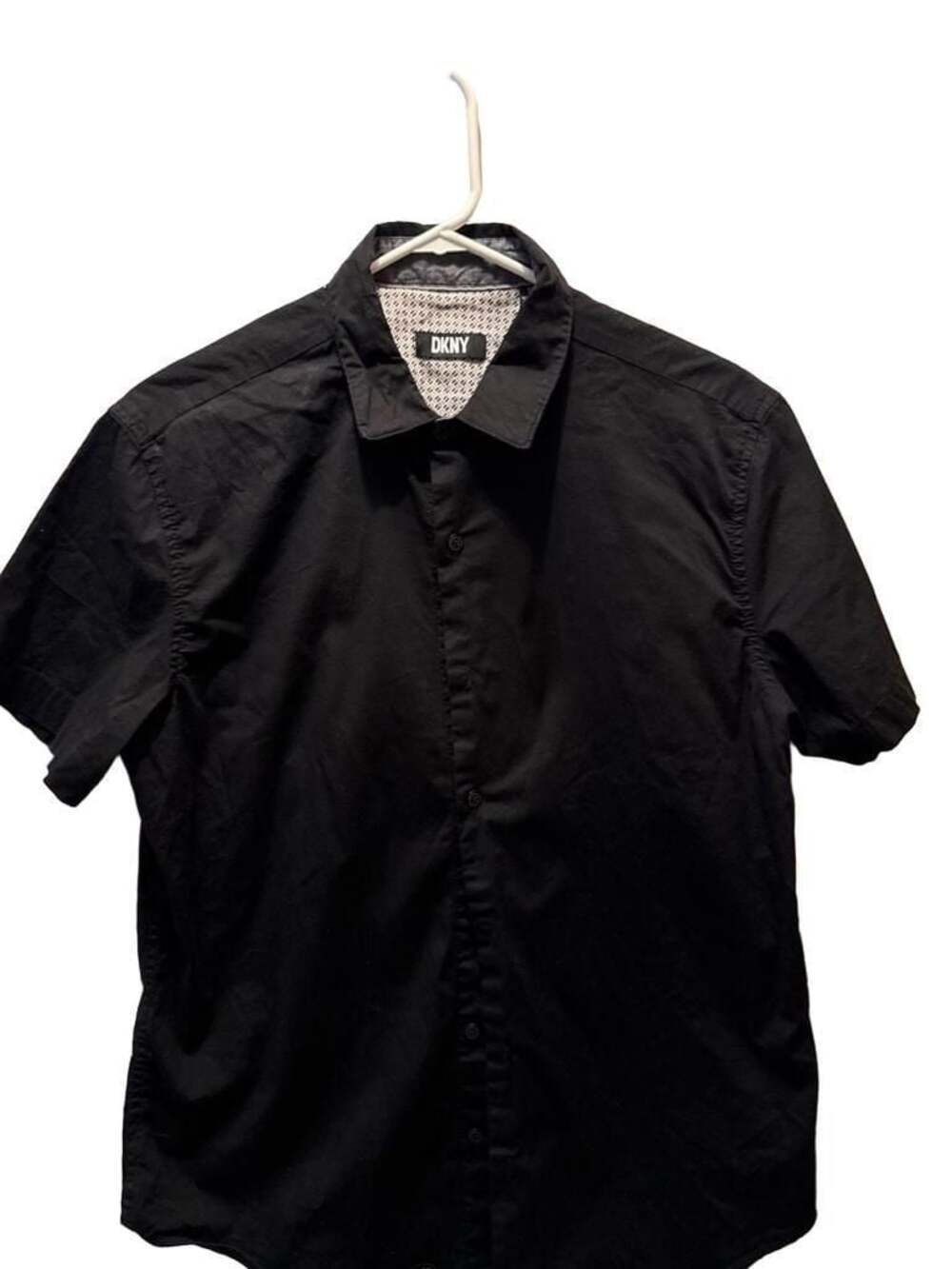 DKNY Men's Black Casual Short Sleeve Button Up Shirt Size Medium